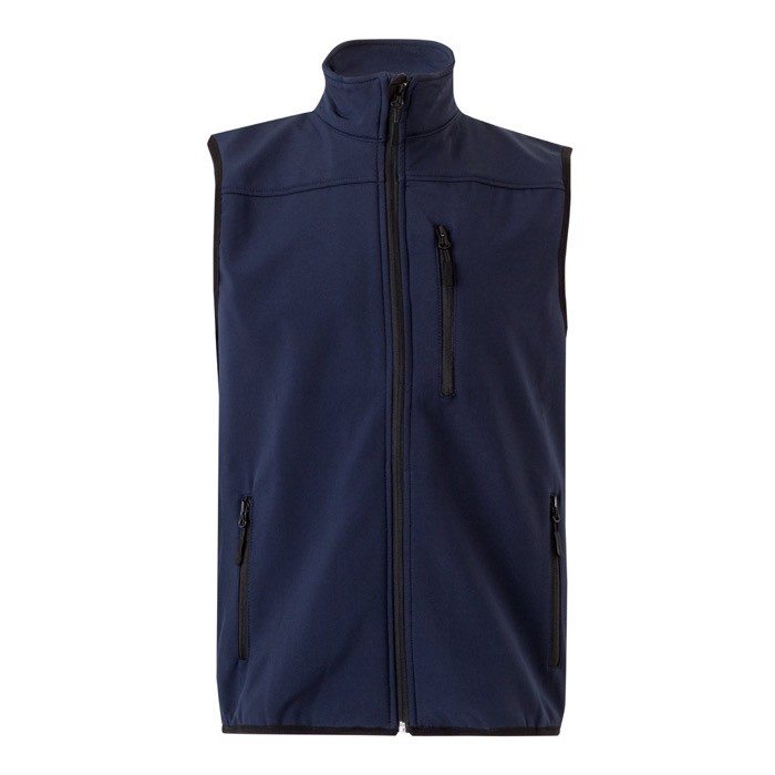 Chaleco laboral softshell con forro polar de poliéster 280 g/m2 color azul marino