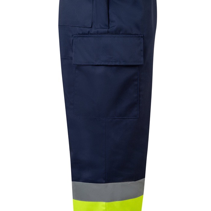 Pantalón de trabajo unisex de algodón y poliéster 190 g/m2 color amarillo quinta vista Pantalón de trabajo unisex de algodón y poliéster 190 g/m2 color amarillo quinta vista
