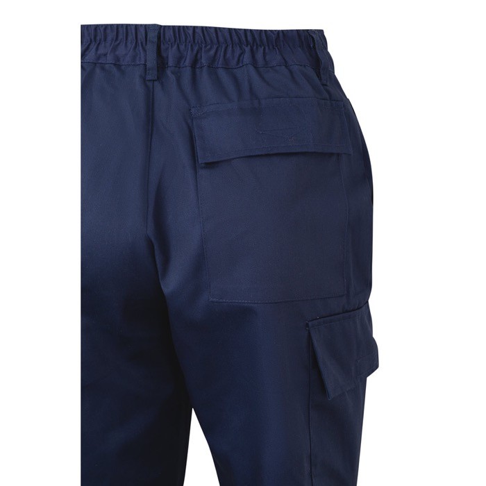 Pantalón de trabajo unisex de algodón y poliéster 190 g/m2 color amarillo sexta vista Pantalón de trabajo unisex de algodón y poliéster 190 g/m2 color amarillo sexta vista