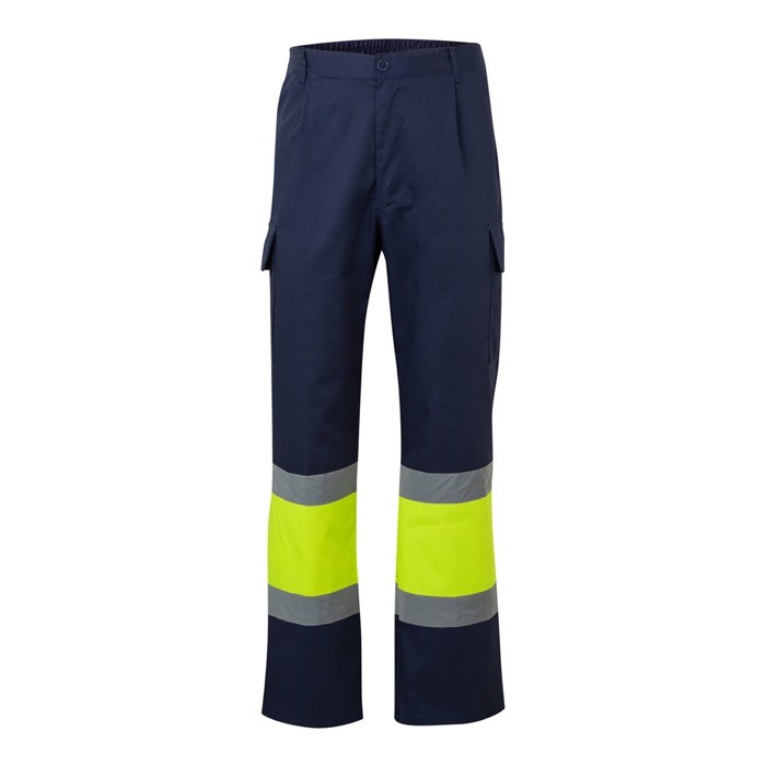 Pantalón de trabajo unisex de algodón y poliéster 190 g/m2 color amarillo Pantalón de trabajo unisex de algodón y poliéster 190 g/m2 color amarillo