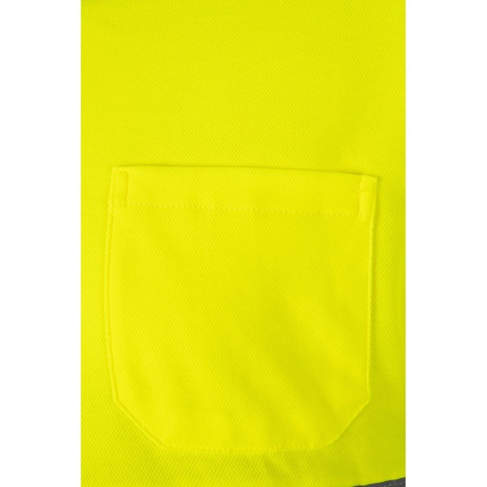 Polo de trabajo bicolor de manga larga de alta visibilidad 150 g/m2 color amarillo quinta vista