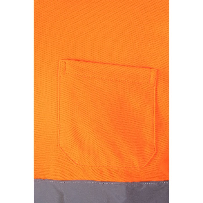 Polo de trabajo bicolor de manga larga de alta visibilidad 150 g/m2 color naranja quinta vista