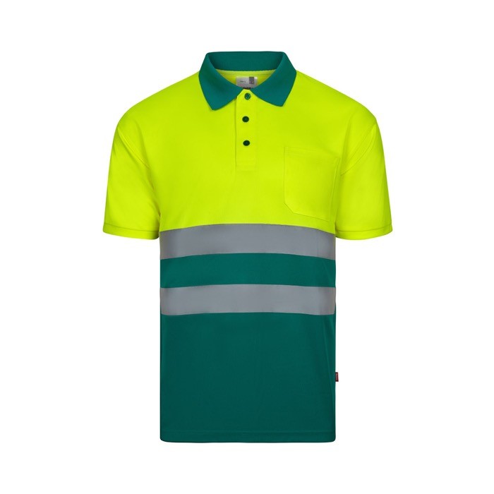 Polo de manga corta laboral unisex ojo de perdiz 140 g/m2 color verde Polo de manga corta laboral unisex ojo de perdiz 140 g/m2 color verde