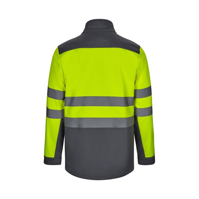 Chaqueta laboral softshell extra grande con forro polar 280 g/m2 color gris segunda vista Chaqueta laboral softshell extra grande con forro polar 280 g/m2 color gris segunda vista