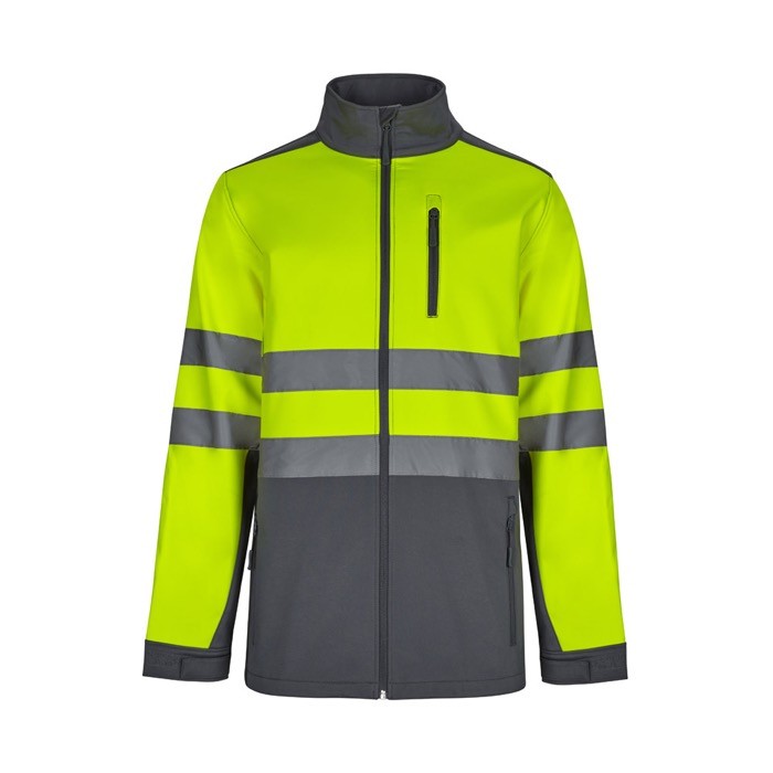 Chaqueta laboral softshell extra grande con forro polar 280 g/m2 color gris Chaqueta laboral softshell extra grande con forro polar 280 g/m2 color gris