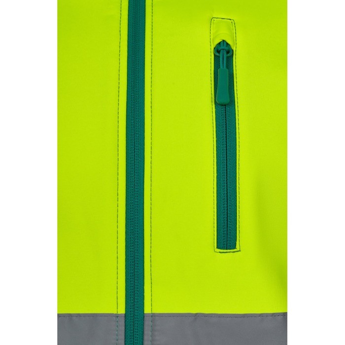 Chaqueta laboral softshell extra grande con forro polar 280 g/m2 color verde sexta vista Chaqueta laboral softshell extra grande con forro polar 280 g/m2 color verde sexta vista