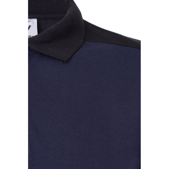 Polo de trabajo piqué unisex en manga corta de poliéster 200 g/m2 color azul quinta vista Polo de trabajo piqué unisex en manga corta de poliéster 200 g/m2 color azul quinta vista