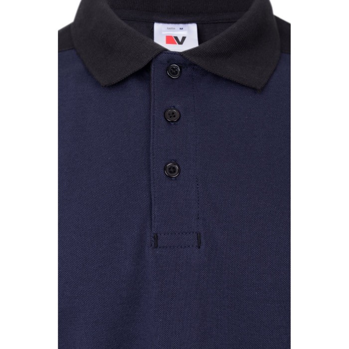 Polo de trabajo piqué unisex en manga corta de poliéster 200 g/m2 color azul sexta vista Polo de trabajo piqué unisex en manga corta de poliéster 200 g/m2 color azul sexta vista