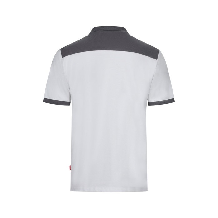 Polo de trabajo piqué unisex en manga corta de poliéster 200 g/m2 color blanco segunda vista Polo de trabajo piqué unisex en manga corta de poliéster 200 g/m2 color blanco segunda vista
