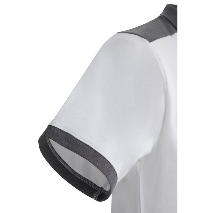 Polo de trabajo piqué unisex en manga corta de poliéster 200 g/m2 color blanco sexta vista Polo de trabajo piqué unisex en manga corta de poliéster 200 g/m2 color blanco sexta vista