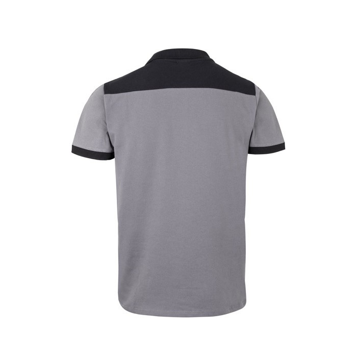 Polo de trabajo piqué unisex en manga corta de poliéster 200 g/m2 color gris segunda vista Polo de trabajo piqué unisex en manga corta de poliéster 200 g/m2 color gris segunda vista