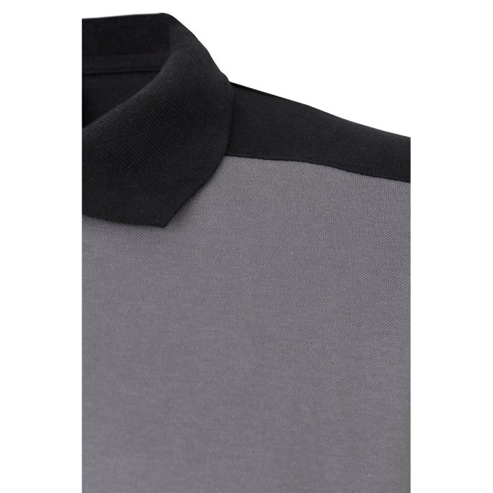 Polo de trabajo piqué unisex en manga corta de poliéster 200 g/m2 color gris quinta vista Polo de trabajo piqué unisex en manga corta de poliéster 200 g/m2 color gris quinta vista