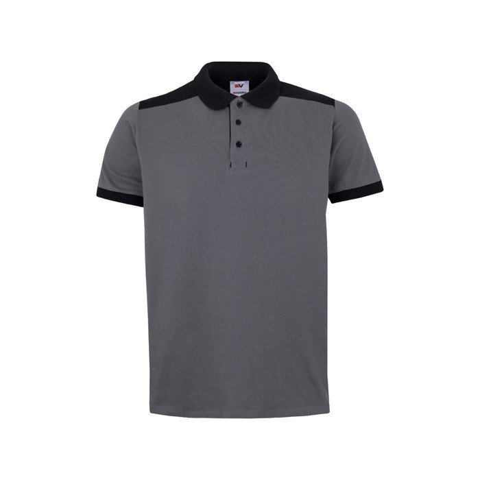 Polo de trabajo piqué unisex en manga corta de poliéster 200 g/m2 color gris Polo de trabajo piqué unisex en manga corta de poliéster 200 g/m2 color gris