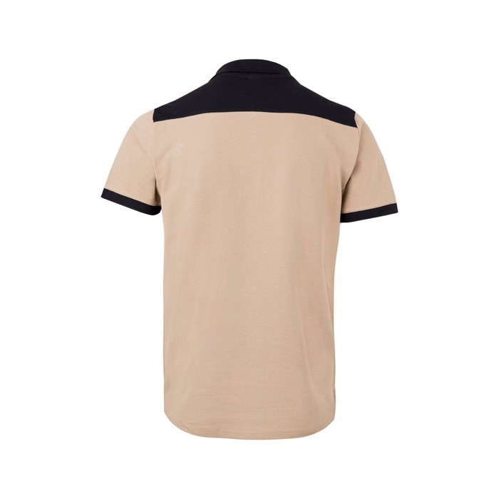 Polo de trabajo piqué unisex en manga corta de poliéster 200 g/m2 color beige segunda vista Polo de trabajo piqué unisex en manga corta de poliéster 200 g/m2 color beige segunda vista