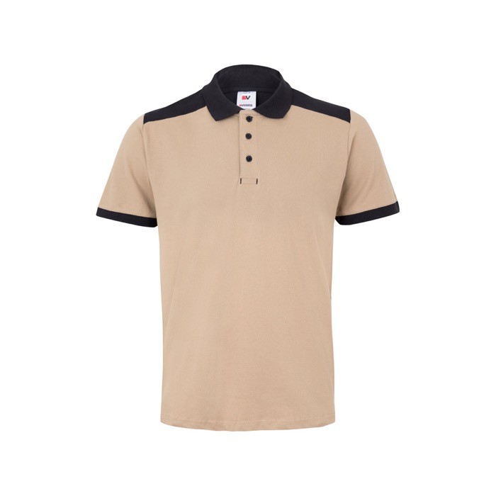Polo de trabajo piqué unisex en manga corta de poliéster 200 g/m2 color beige Polo de trabajo piqué unisex en manga corta de poliéster 200 g/m2 color beige