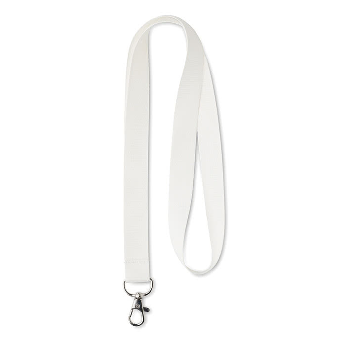 Lanyard de PET reciclado personalizado color blanco