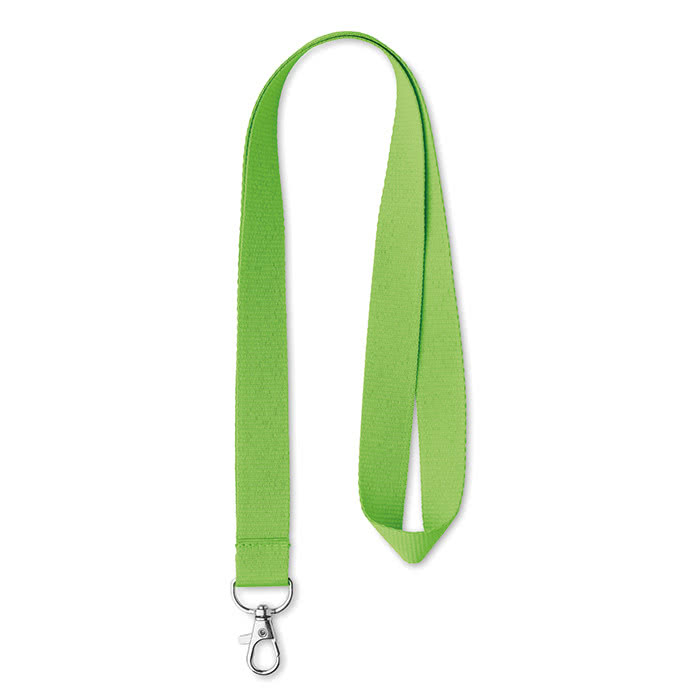 Lanyards promocionales logotipo tejido color verde lima