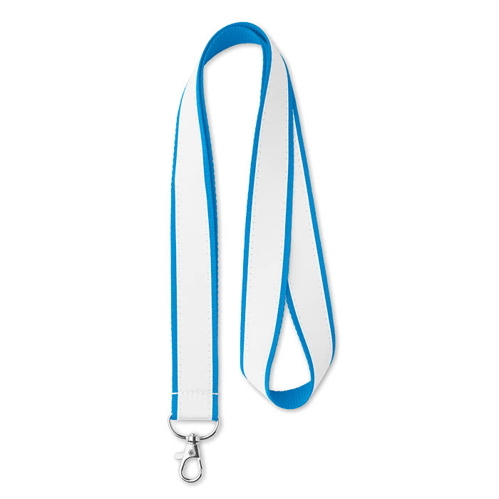 Lanyard con capa de satín y sublimación color azul claro