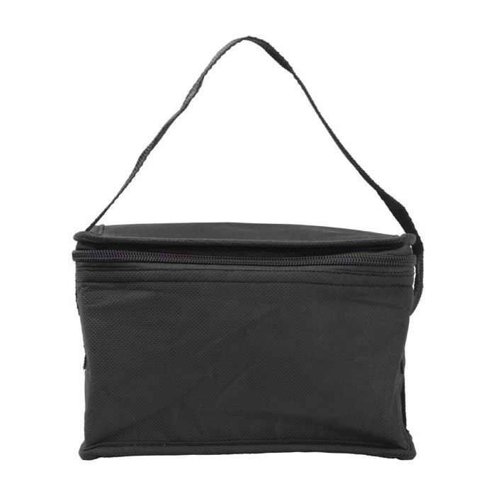 Bolsa nevera en varios colores con capacidad para 6 latas y asa a juego color negro primera vista Bolsa nevera en varios colores con capacidad para 6 latas y asa a juego color negro primera vista