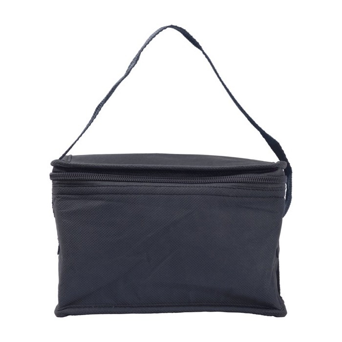 Bolsa nevera en varios colores con capacidad para 6 latas y asa a juego color azul primera vista Bolsa nevera en varios colores con capacidad para 6 latas y asa a juego color azul primera vista