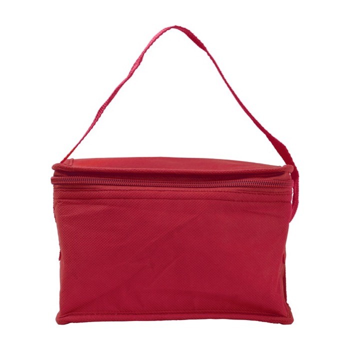 Bolsa nevera en varios colores con capacidad para 6 latas y asa a juego color rojo segunda vista Bolsa nevera en varios colores con capacidad para 6 latas y asa a juego color rojo segunda vista