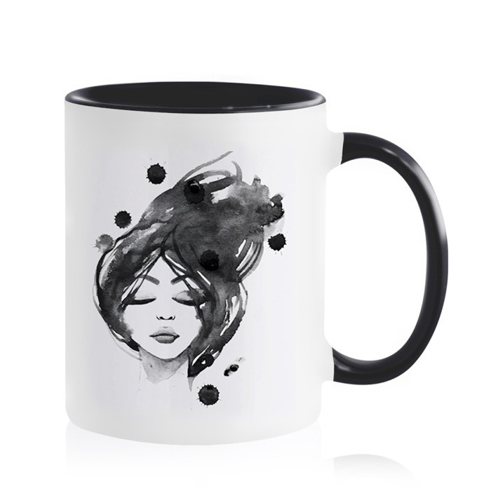 Taza de cerámica en varias opciones bicolor de 325ml vista 1