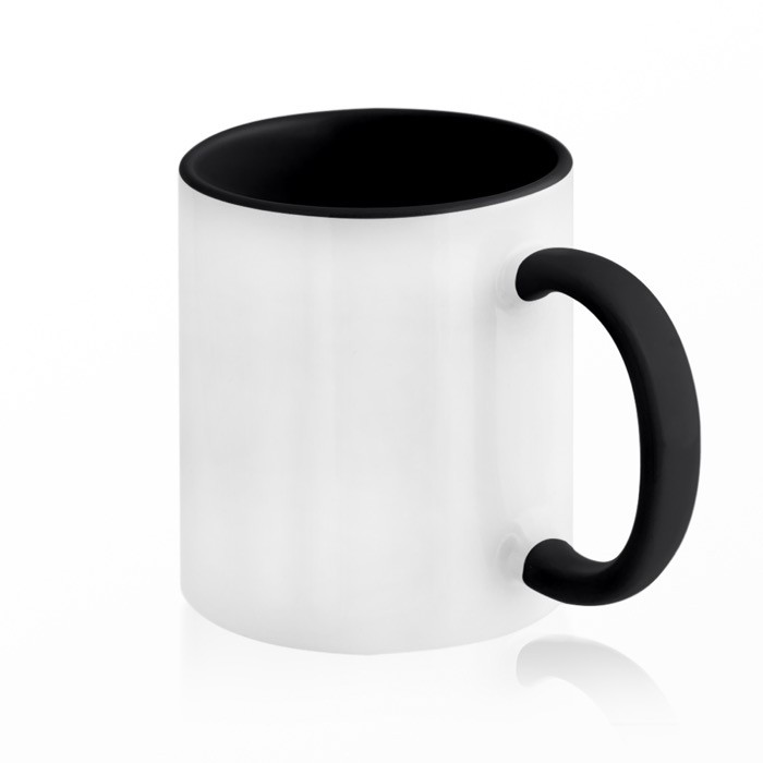 Taza de cerámica en varias opciones bicolor de 325ml color negro vista 11