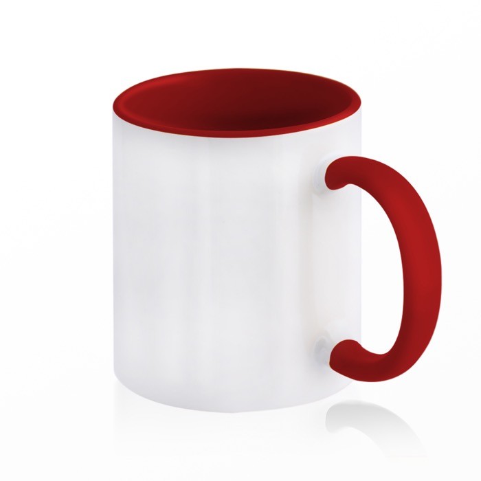 Taza de cerámica en varias opciones bicolor de 325ml color rojo