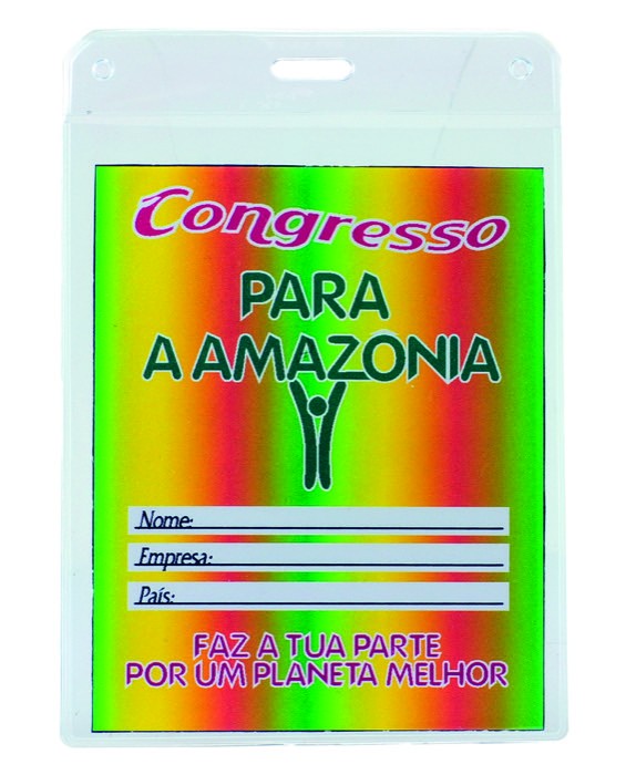 Identificador con cordón de poliéster desmontable 10.8x15.4cm color transparente