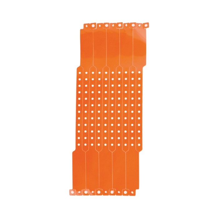 Pulsera de vinilo fluorescente para festivales y fiestas color naranja vista 1