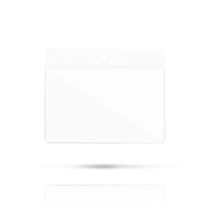 Identificador de PVC ideal para llevar una acreditación 9x5.5cm color blanco