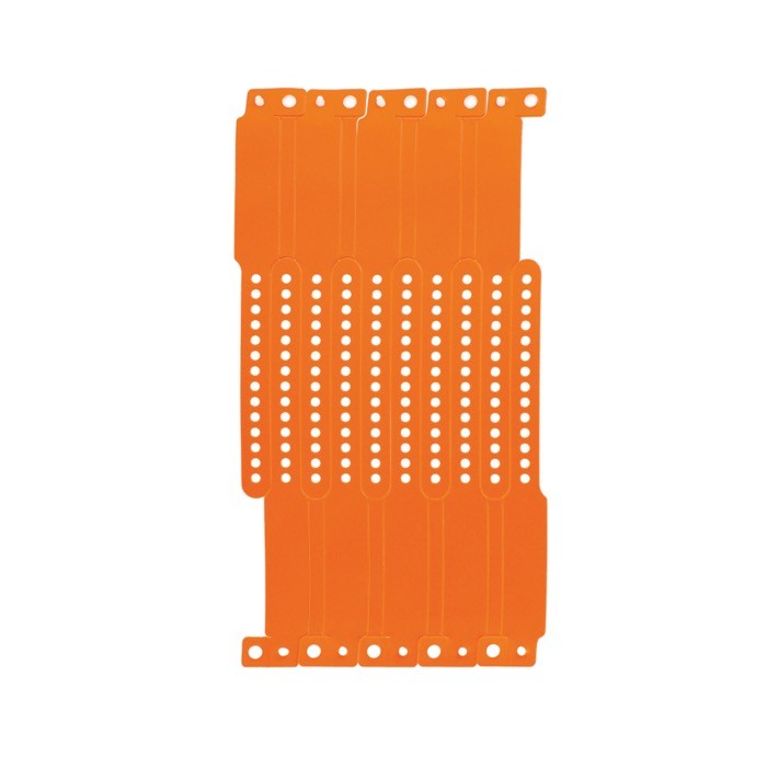 Pulsera identificativa infantil ideal para fiestas y eventos color naranja vista 1