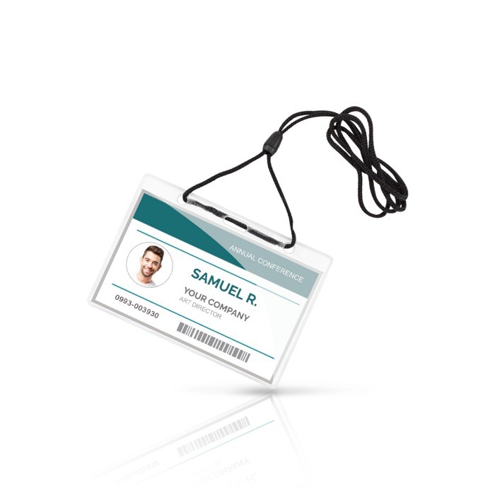 Identificador con cuerda ajustable para colgar 10.3x6.6cm Identificador con cuerda ajustable para colgar 10.3x6.6cm