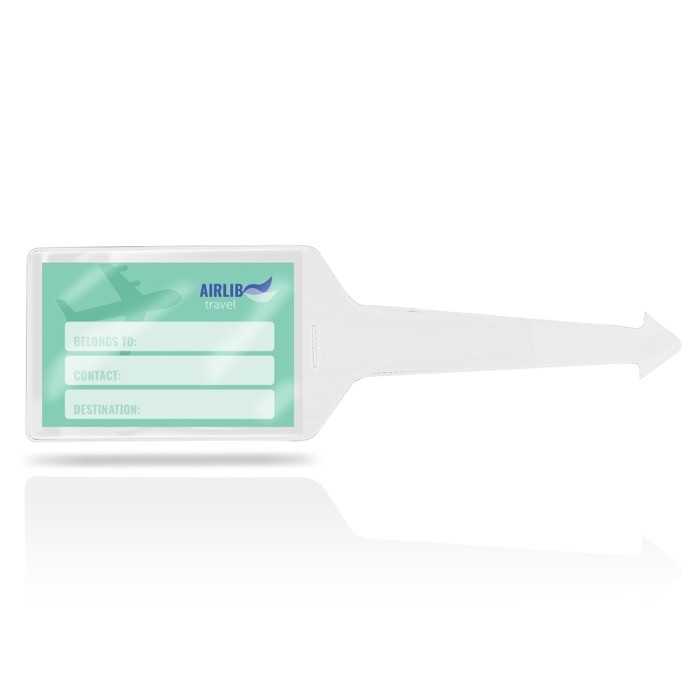 Identificador de maletas de varios colores con cara transparente color blanco vista 1