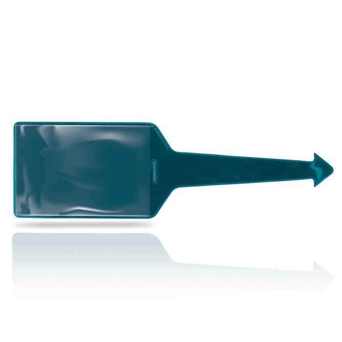 Identificador de maletas de varios colores con cara transparente color verde oscuro