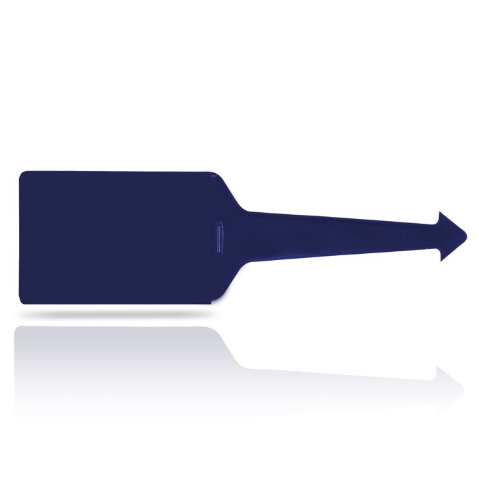 Identificador de maletas de varios colores con cara transparente color azul marino