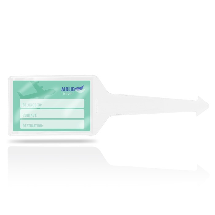 Identificador de maletas de varios colores con cara transparente color transparente vista 1