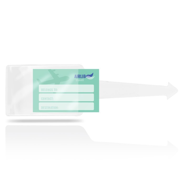 Identificador de maletas de varios colores con cara transparente color transparente vista 2