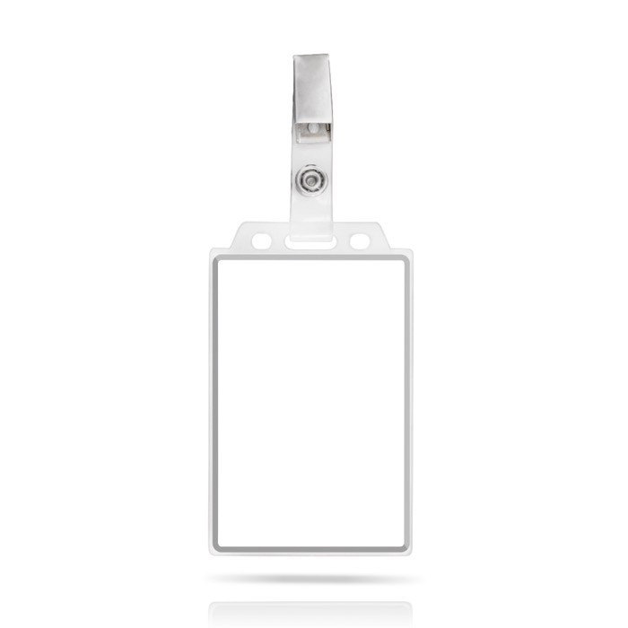 Identificador rígido perfecto para enganchar en el bolsillo 5.5x8.7cm color transparente Identificador rígido perfecto para enganchar en el bolsillo 5.5x8.7cm color transparente
