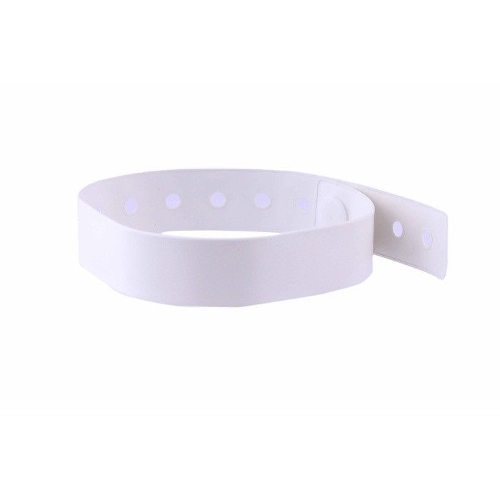 Pulsera fina de vinilo identificativa para festivales y fiestas color blanco vista 2