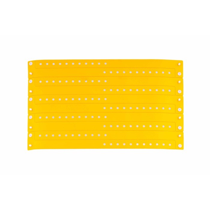 Pulsera fina de vinilo identificativa para festivales y fiestas color amarillo vista 2