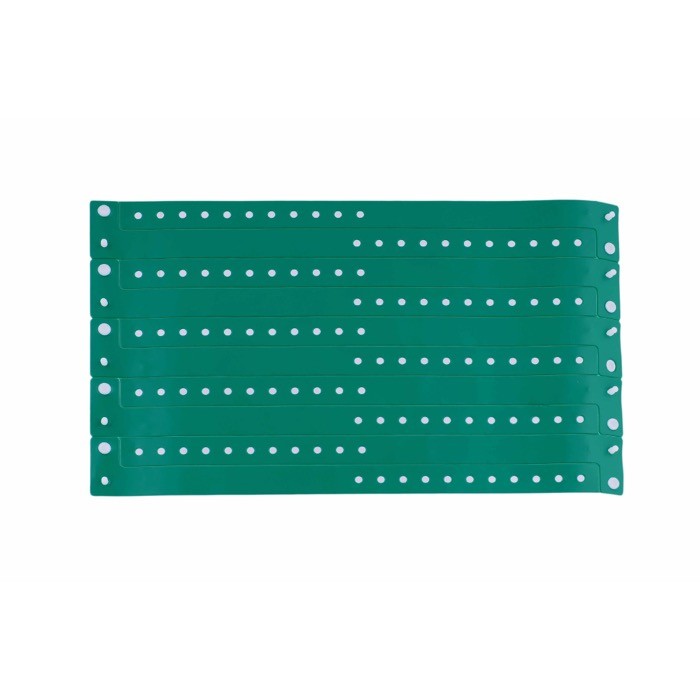 Pulsera fina de vinilo identificativa para festivales y fiestas color verde vista 2