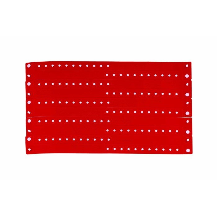 Pulsera fina de vinilo identificativa para festivales y fiestas color rojo vista 2