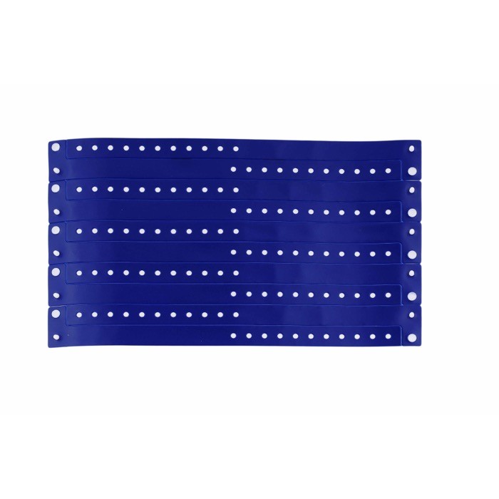 Pulsera fina de vinilo identificativa para festivales y fiestas color azul marino vista 2