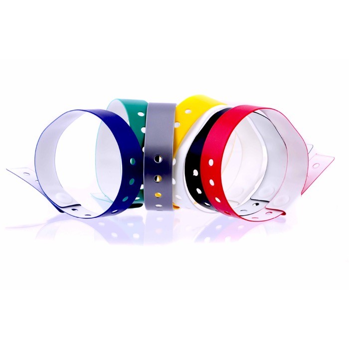 Pulsera fina de vinilo identificativa para festivales y fiestas