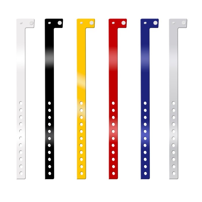 Pulsera fina de vinilo identificativa para festivales y fiestas