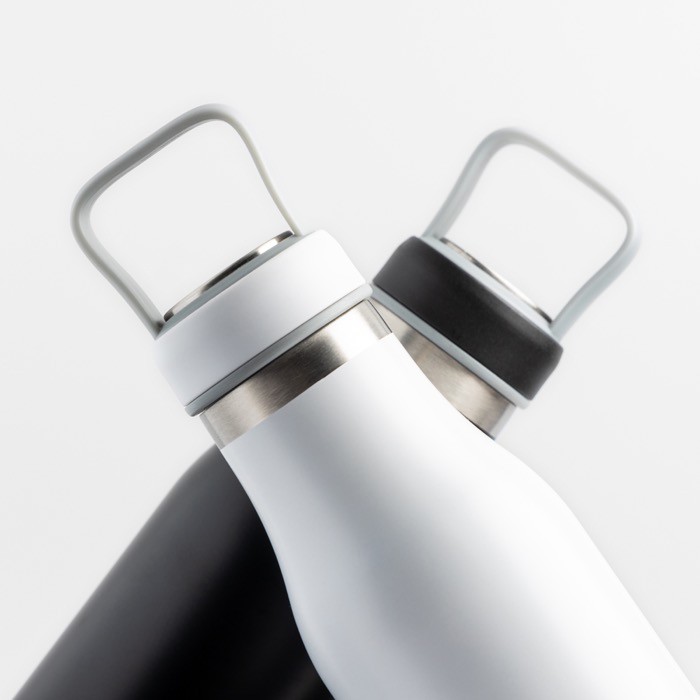 Botella termo con compartimento en la tapa y asa transporte 510ml vista 2 Botella termo con compartimento en la tapa y asa transporte 510ml vista 2