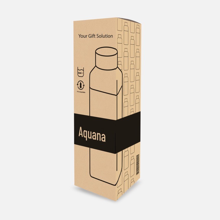 Botella de cristal con tapa de bambú y funda de corcho 640ml vista en caja