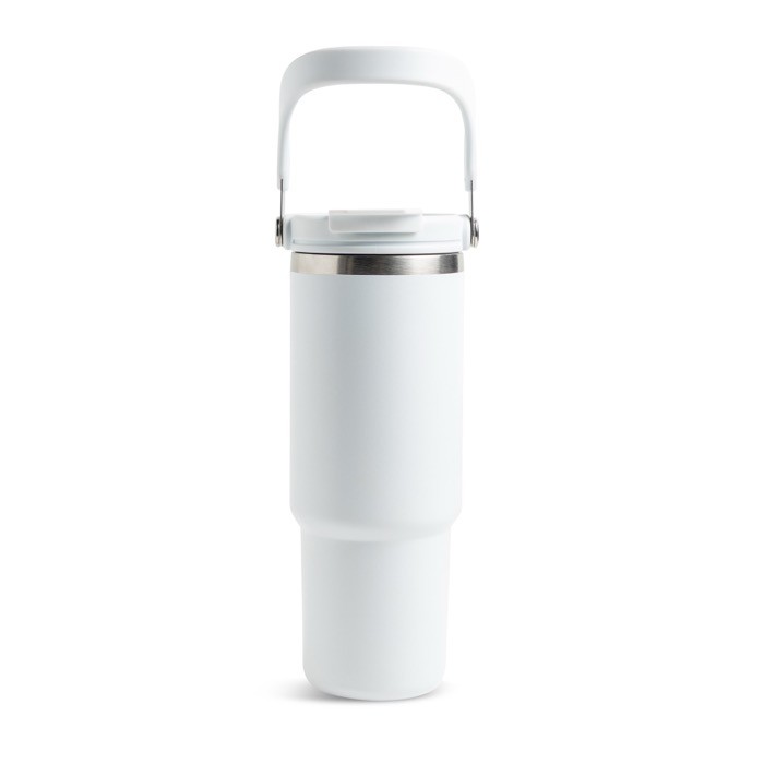 Vaso térmico de acero inoxidable con tapa doble y asa plegable 900ml color blanco vista 3