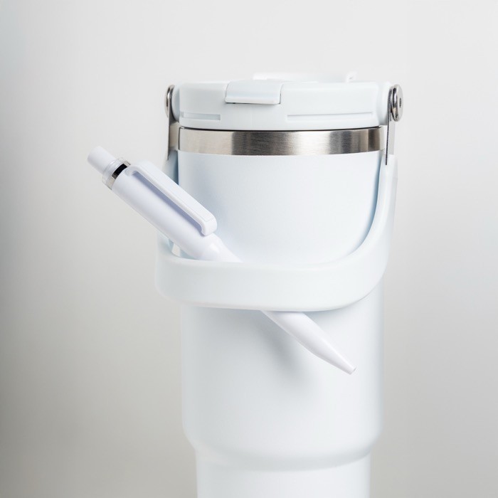 Vaso térmico de acero inoxidable con tapa doble y asa plegable 900ml vista 2